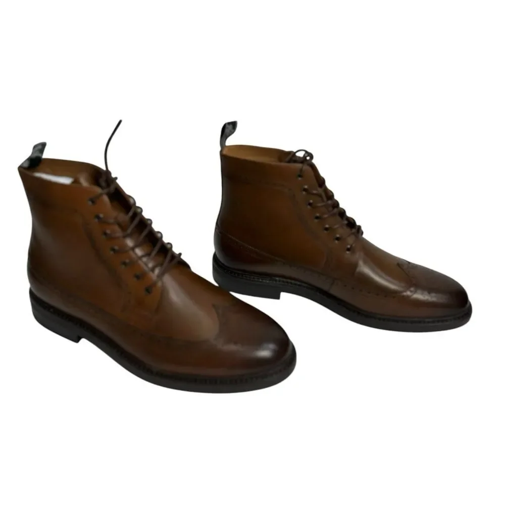 Polo Ralph Lauren Men's Asher Leather‎ Wingtip Boots, SIZE 11